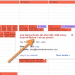 drop off time in Google calendar