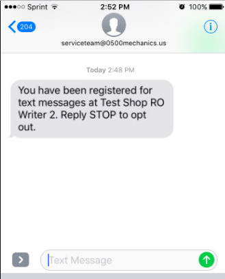 drop off text message