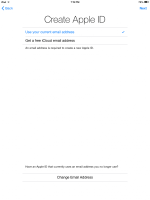 Create Apple ID with an existing email address